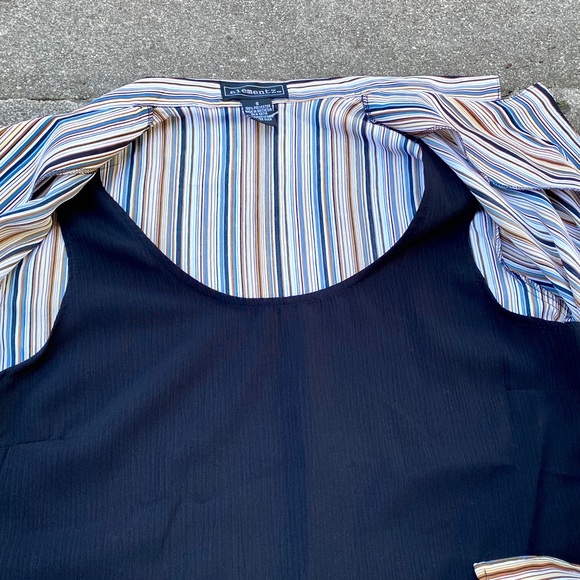 BNWT Striped Collared Shirt With Built In Tank S - Picture 4 of 5